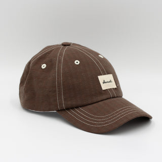 Brown waved upcycled cap