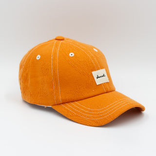 Sunset orange upcycled cap