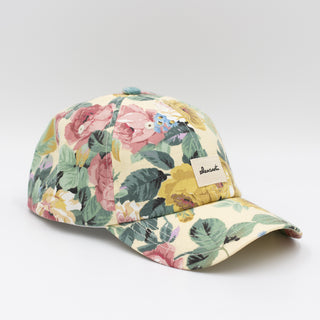 Rose pattern upcycled cap