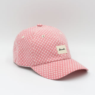 Pink flowery upcycled cap
