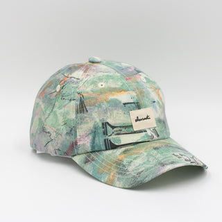 Abstract green upcycled cap