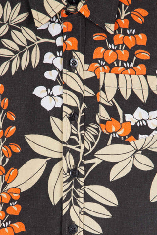 Orange night flower upcycled kids shirt