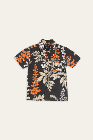 Orange night flower upcycled kids shirt