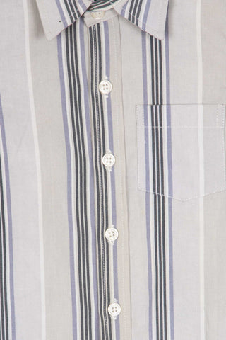 Grey stripe upcycled kids shirt