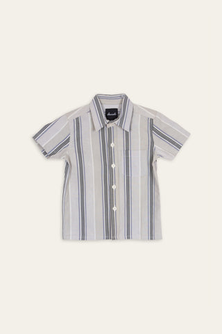 Grey stripe upcycled kids shirt