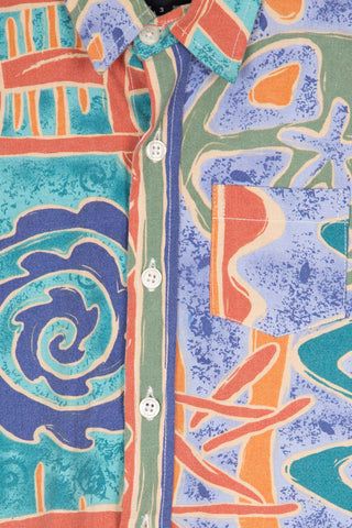 Vibrant turquoise upcycled kids shirt