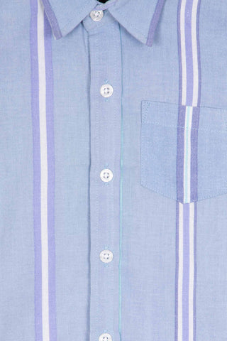 Office blue upcycled kids shirt