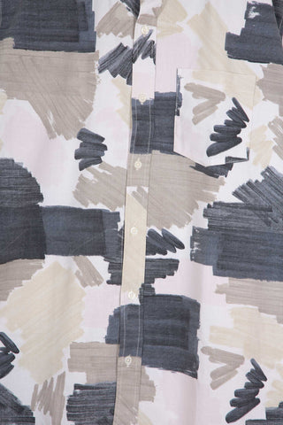 Artistic beige upcycled long sleeve shirt