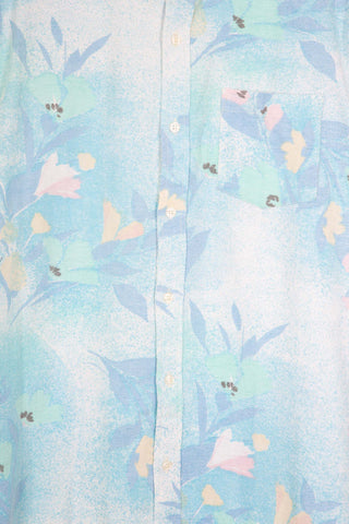 Cool blue upcycled long sleeve shirt