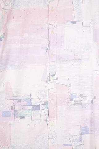Chic pastel upcycled long sleeve shirt