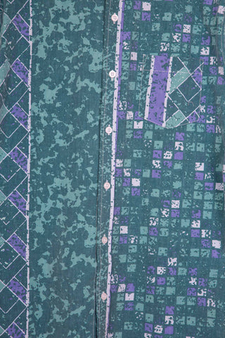 Vibrant green upcycled long sleeve shirt