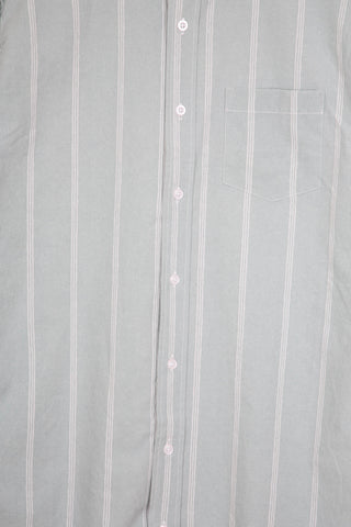 Light striped blue upcycled long sleeve shirt