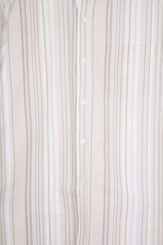 Elegant beige upcycled long sleeve shirt