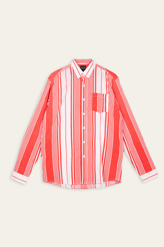 Perfect red stripes upcycled shirt