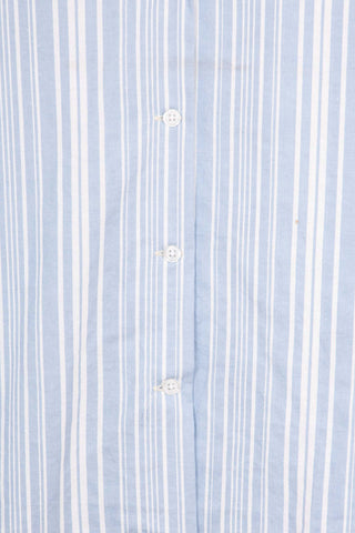 Light striped blue upcycled bali shirt