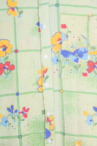 Vibrant green upcycled shirt