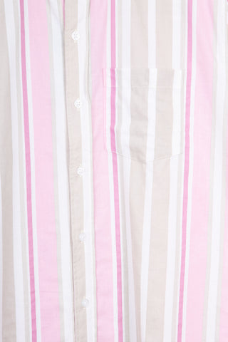 Pink stripes upcycled shirt
