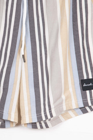 Laid-back striped beige upcycled shorts