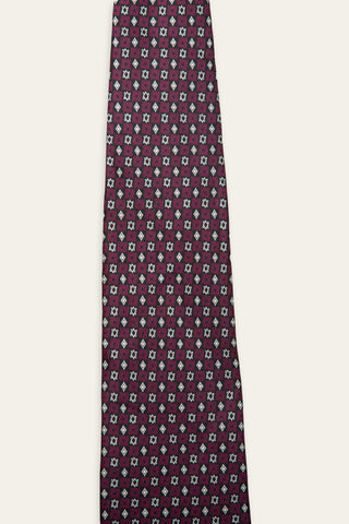 Geometric Crimson recycled tie
