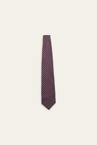 Geometric Crimson recycled tie