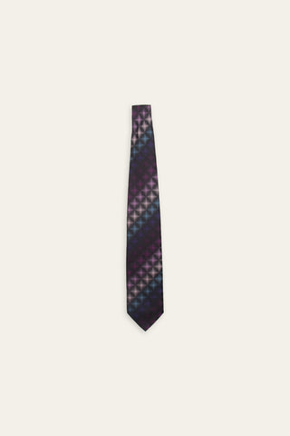 Geometric gradient multicolor recycled tie