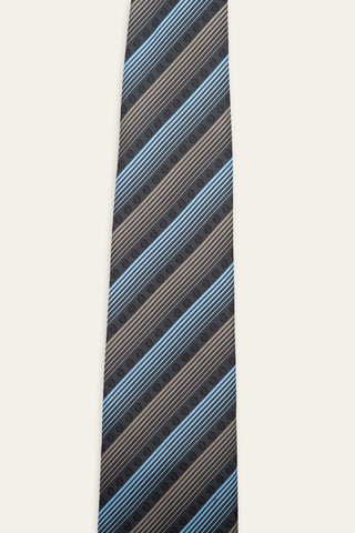 Diagonal striped blue recycled tie