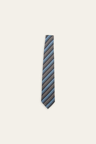 Diagonal striped blue recycled tie
