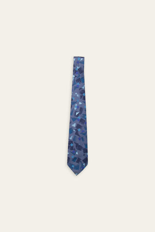 Abstract geometric blue recycled tie
