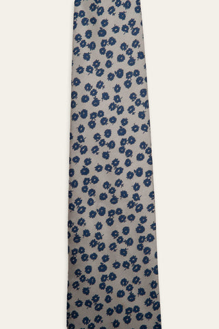 Mini floral beige recycled tie