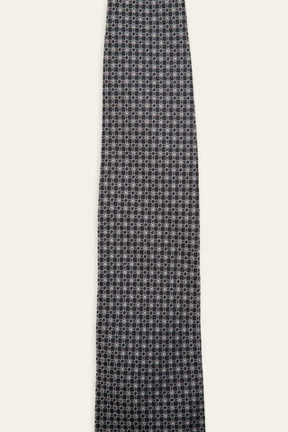 Geometric grey recycled tie