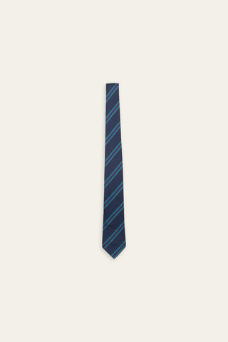 Purple green stripes recycled tie