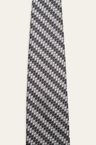 Houndstooth gray recycled tie