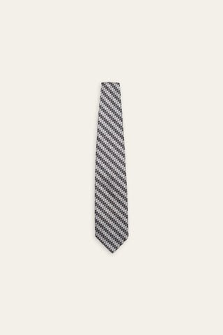 Houndstooth gray recycled tie