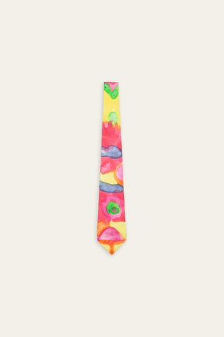 Vibrant watercolor multicolor recycled tie