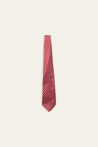 Geometric red recycled tie