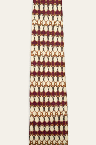 Retro lattice beige recycled tie
