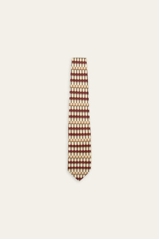 Retro lattice beige recycled tie