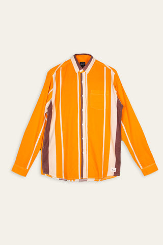 Orange retro stripes upcycled shirt