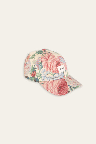Vintage floral multicolor upcycled cap
