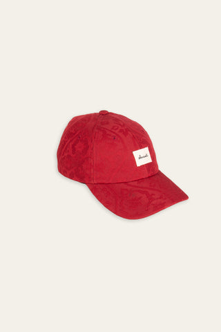 Jaquard red upcycled cap