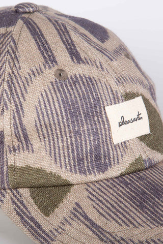 Artful beige upcycled cap