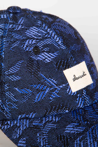 Patterned navy upcycled cap