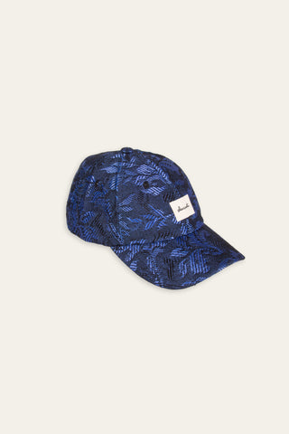 Patterned navy upcycled cap