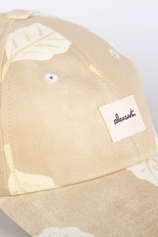 Soft floral beige upcycled cap