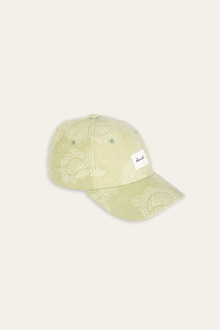 Paisley green upcycled cap