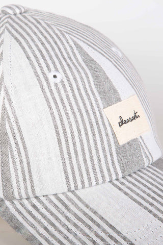 Striped grey upcycled cap