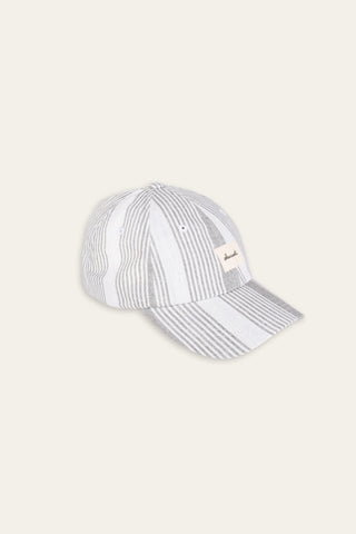 Striped grey upcycled cap