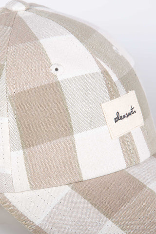 Classic checked beige upcycled cap