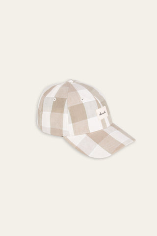 Classic checked beige upcycled cap