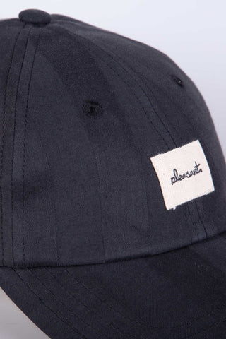 Tonal striped navy upcycled cap